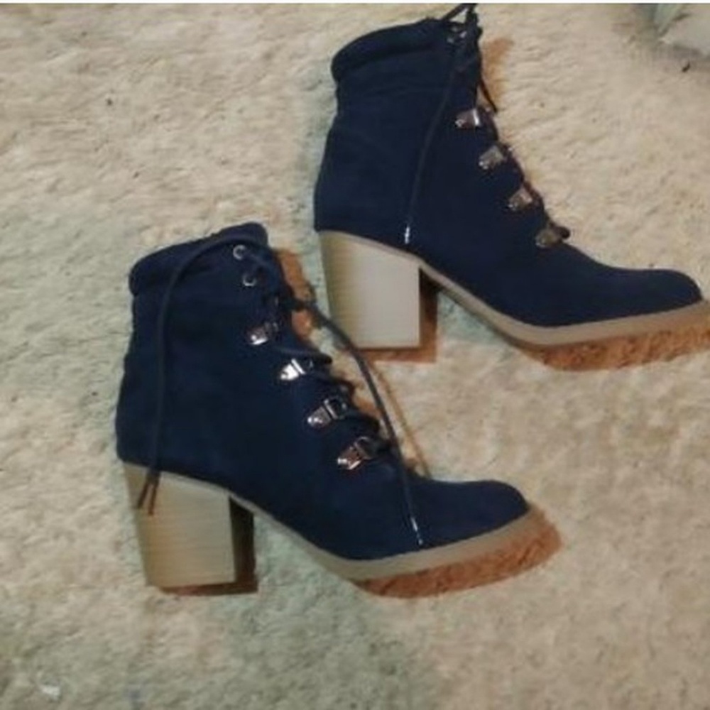 Navy Blue High Boots